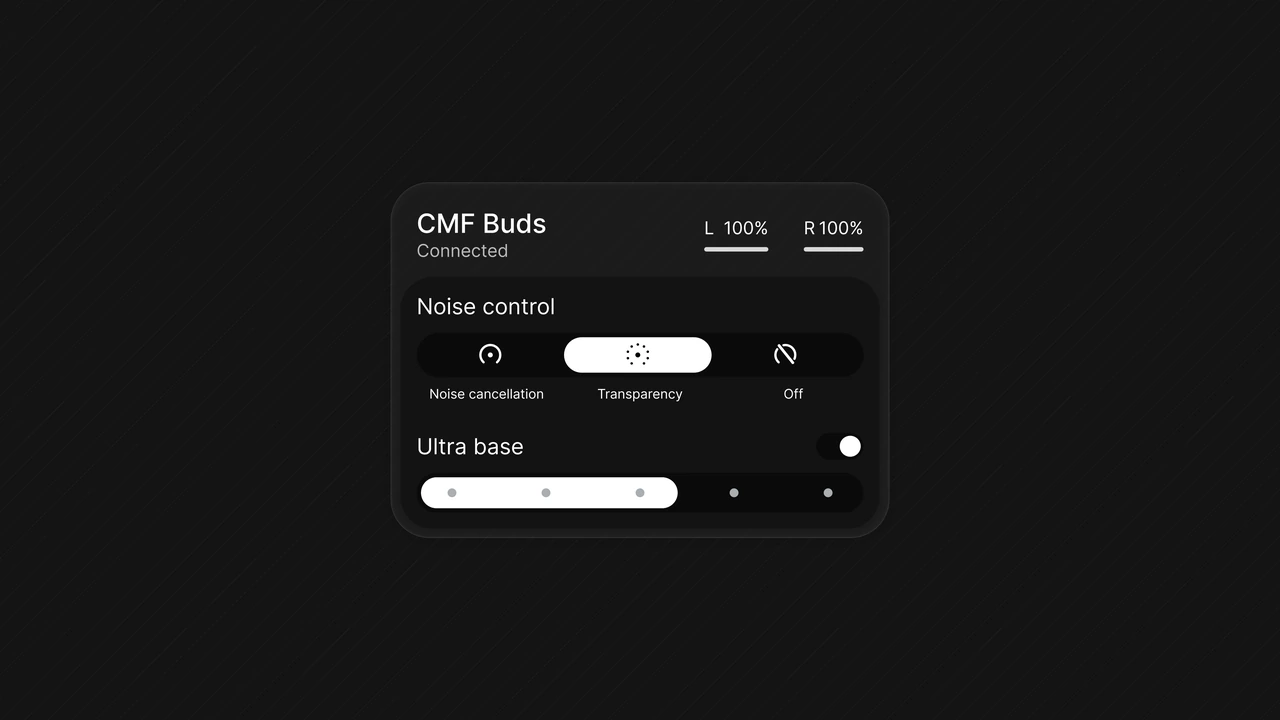 CMF Tray, earbud controls