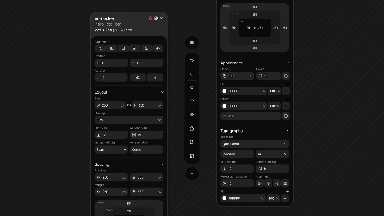 design.inspect, a visual CSS editor