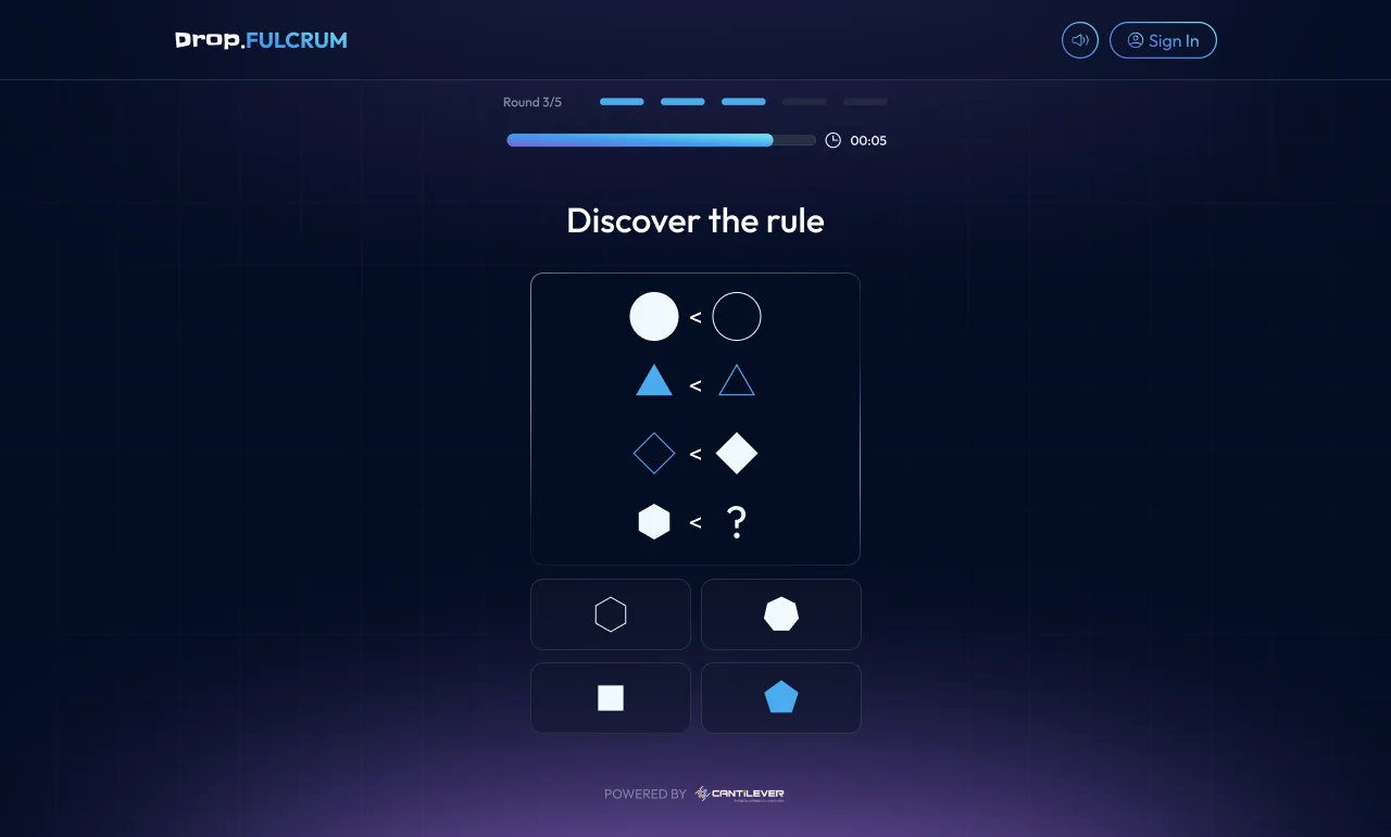 A discover the rule round on web pairing shapes by a hidden relationship.