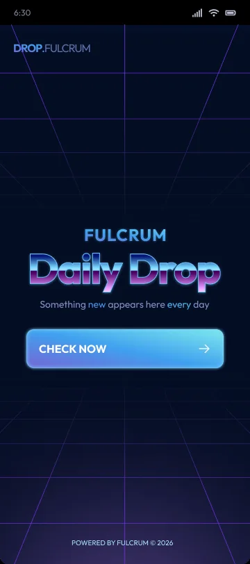 Daily Drop home, a retro perspective grid receding to the horizon.